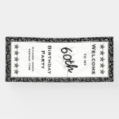 Welkom bij mijn 60e verjaardag Black and White Spandoek (Horizontaal)
