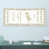 Welkom bij mijn 60e verjaardag - Goud en wit Spandoek (Beurs)