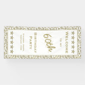 Welkom bij mijn 60e verjaardag - Goud en wit Spandoek (Horizontaal)