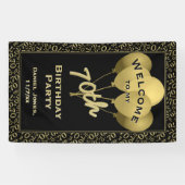 Welkom bij mijn 70e verjaardag - Gold/Black Spandoek (Horizontaal)