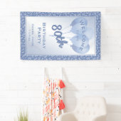 Welkom bij mijn 80e verjaardag: Blauw/wit Spandoek (Insitu)
