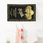 Welkom bij mijn 80e verjaardag - Gold/Black Spandoek (Insitu)