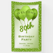 Welkom bij mijn 80ste verjaardag: Groen/Wit Spandoek (Verticaal)