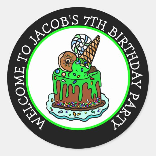 Welkom bij mijn Birthday Party Ronde Sticker (Voorkant)