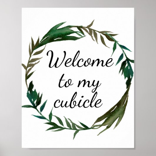 Welkom bij mijn Cubicle Sign Kantoor Desk Poster (Voorkant)