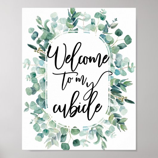 Welkom bij mijn Cubicle Sign Kantoor Desk Poster (Voorkant)