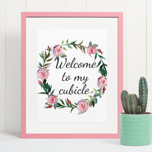Welkom bij mijn Cubicle Sign Kantoor Desk Poster
