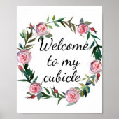Welkom bij mijn Cubicle Sign Kantoor Desk Poster (Voorkant)