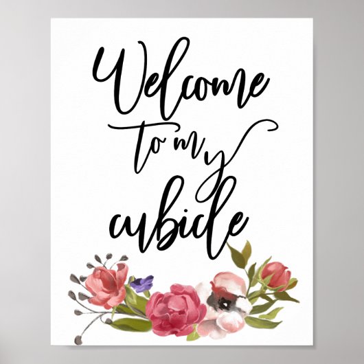 Welkom bij mijn Cubicle Sign Kantoor Desk Poster (Voorkant)