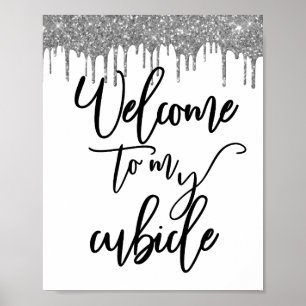 Welkom bij mijn hokje bord kantoor werk poster