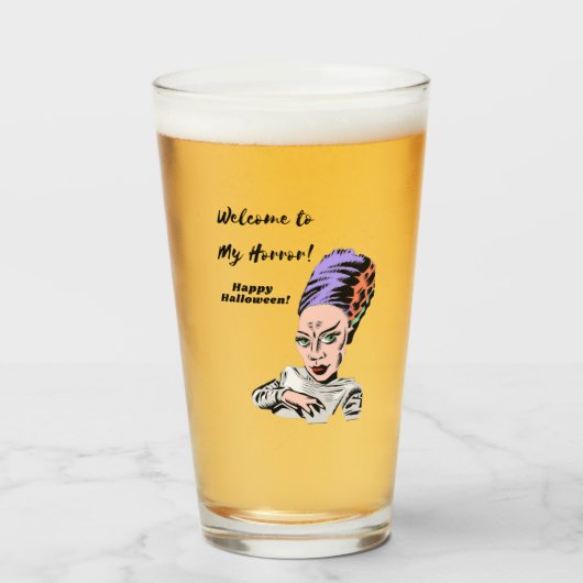 Welkom bij mijn Horror Halloween Glas (Voorkant gevuld)