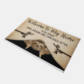 Welkom bij mijn huis vertragen rondhangen en komen deurmat (Schuin)