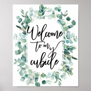 Welkom bij mijn Kubus Bureauboord Werkplek Teken Poster