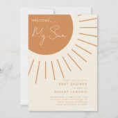 Welkom bij mijn Sun Modern Boho Baby shower Invita Kaart (Voorkant)