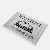 Welkom bij Mijn thuis op Wheels-deur Deurmat (Schuin)