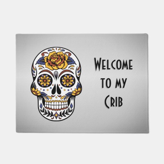 Welkom bij mijn Wieg Sugar Skull Deurmat (Voorkant)