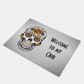 Welkom bij mijn Wieg Sugar Skull Deurmat (Schuin)