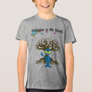 Welkom bij mijn World Blue Alien Peace Sign Tri-Blend Shirt