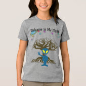 Welkom bij mijn World Blue Alien Peace Sign Tri-Blend Shirt (Voorkant)