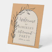 Welkom bij minimale tekstafboekingspartner reclamebord met voetstuk (Voorkant)