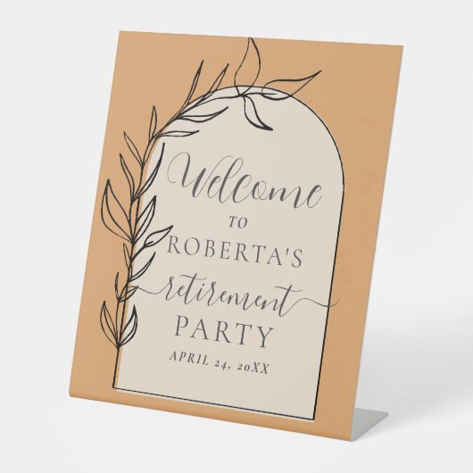 Welkom bij minimale tekstafboekingspartner reclamebord met voetstuk (Voorkant)