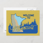 Welkom bij Minnesota - Verenigde Staten Briefkaart (Voorkant / Achterkant)