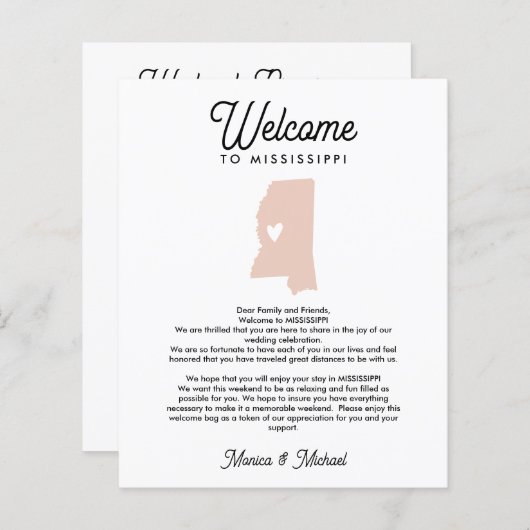 Welkom bij MISSISSIPPI Letter Itinerary ELKE KLEUR (Voorkant / Achterkant)