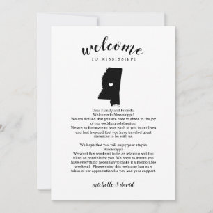Welkom bij Mississippi Wedding Letter & Itinerary