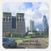 Welkom bij Mobile, Alabama Vierkante Sticker (Voorkant)