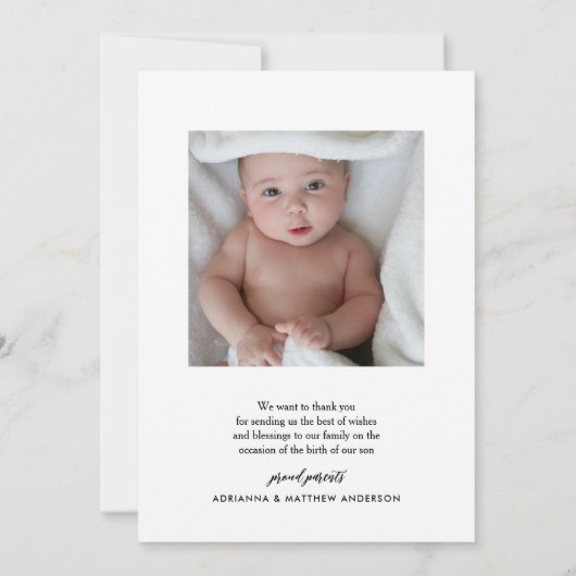 Welkom bij Modern Script Birth Announcement Aankondiging (Achterkant)