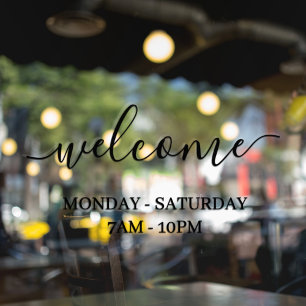 Welkom bij modern winkelvenster raamsticker