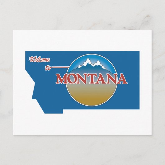 Welkom bij Montana - USA Road Sign Briefkaart (Voorkant)