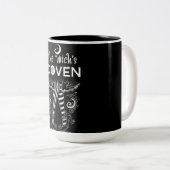 Welkom bij My Coven Witch Legs Halloween Tweekleurige Koffiemok (Voorkant rechts)