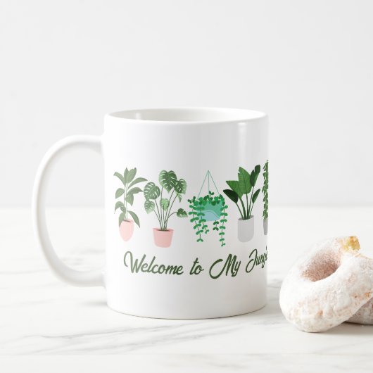 Welkom bij My Oerwoud Funny Plant Lover Design Koffiemok (Met donut)