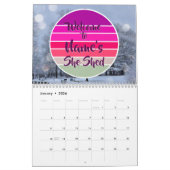 Welkom bij Naam: Ze heeft 20xx Retro Sunset Kalender (Jan 2026)