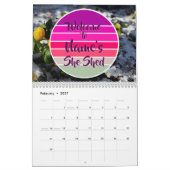 Welkom bij Naam: Ze heeft 20xx Retro Sunset Kalender (Feb 2027)