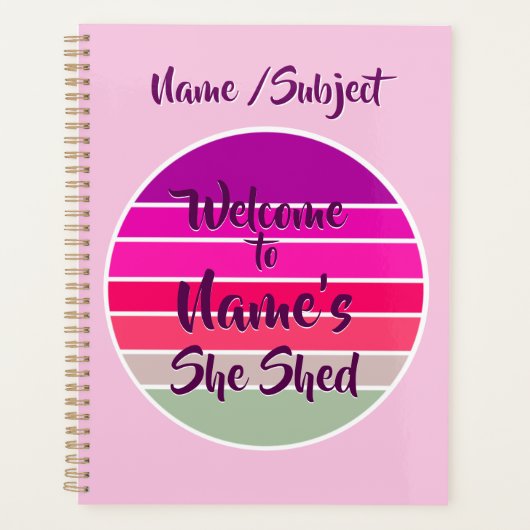 Welkom bij Naam: Ze heeft 20xx Retro Sunset Planner (Voorkant)