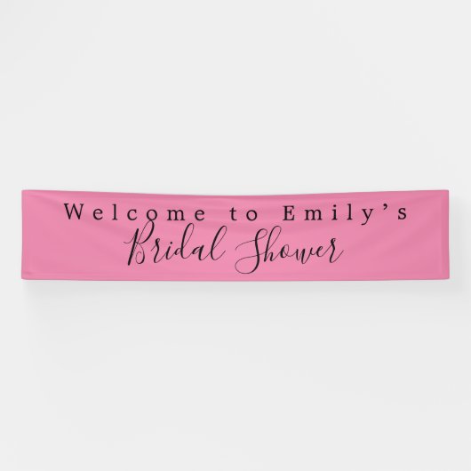 Welkom bij Name Vrijgezellenfeest Script Dark Pink Spandoek (Horizontaal)