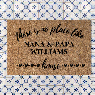 Welkom bij Nana & Papa's House Personalized Deurmat