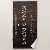 Welkom bij Nana & Papa's Wood House Strandlaken (Voorkant)