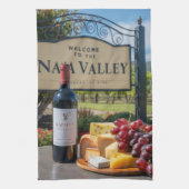 Welkom bij Napa Valley Wine & Cheese Theedoek (Verticaal)