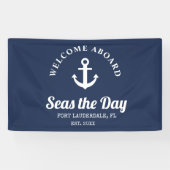 Welkom bij Nautical Boat Name Spandoek (Horizontaal)