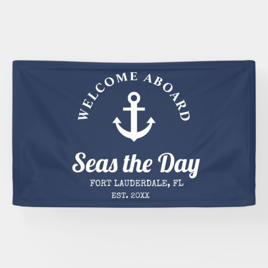 Welkom bij Nautical Boat Name Spandoek (Horizontaal)