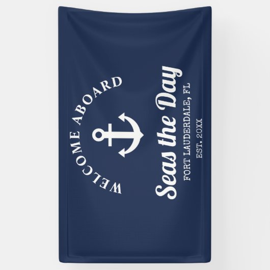 Welkom bij Nautical Boat Name Spandoek (Verticaal)