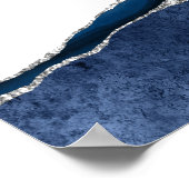 Welkom bij Navy en Silver Agate Wedding Poster (Hoek)