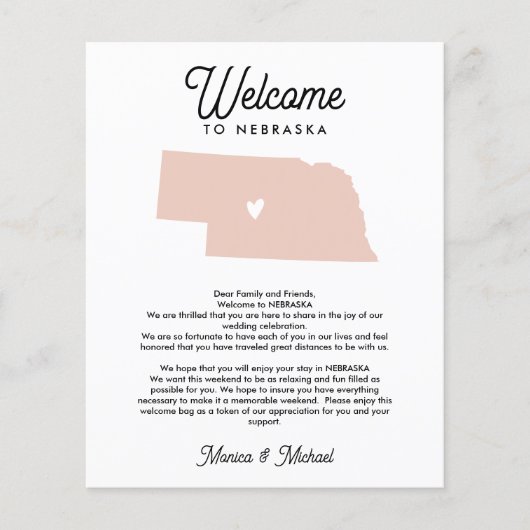 Welkom bij NEBRASKA Letter & Itinerary ELKE KLEUR (Voorkant)