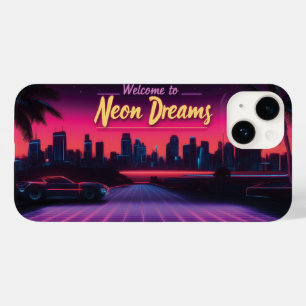 Welkom bij Neon Dreams - Retro Wave Cityscape Case-Mate iPhone 14 Hoesje