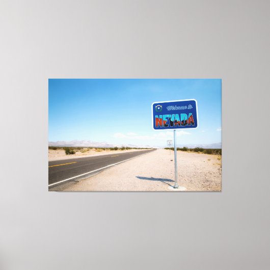 Welkom bij Nevada Sign Canvas Afdruk (Voorkant)