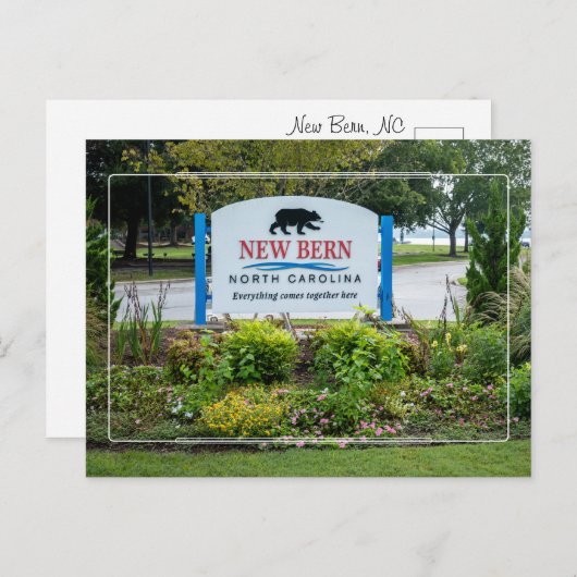 Welkom bij New Bern NC Briefkaart (Voorkant / Achterkant)