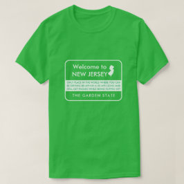 Welkom bij New Jersey Funny Highway Sign T-shirt